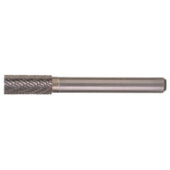 SB-3 Double Cut Solid Carbide Bur-Cylindrical with End Cut - Exact Industrial Supply