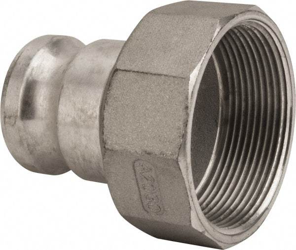 Value Collection - 2" Aluminum Cam & Groove Suction & Discharge Hose Male Adapter Female NPT Thread - Part A, 3" Thread, 1,000 Max psi - Benchmark Tooling