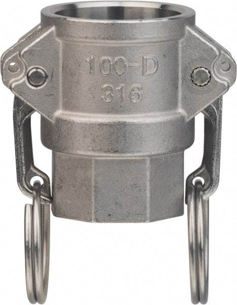 Value Collection - 6" Aluminum Cam & Groove Suction & Discharge Hose Female Coupler Female NPT Thread - Part D, 6" Thread, 300 Max psi - Benchmark Tooling