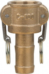 Value Collection - 3" Brass Cam & Groove Suction & Discharge Hose Female Coupler Hose Shank - Part C, 500 Max psi - Benchmark Tooling