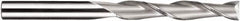 SGS - 1/8", 1" LOC, 1/8" Shank Diam, 3" OAL, 2 Flute, Solid Carbide Square End Mill - Single End, TiN Finish, Spiral Flute, 30° Helix, Centercutting, Right Hand Cut, Right Hand Flute, Series 3EL - Benchmark Tooling