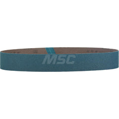 Abrasive Belt: 1-1/2″ Width, 30″ OAL, 80 Grit, Zirconia Alumina Coated, Dry