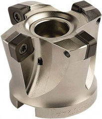 Seco - 7 Inserts, 6.2992" Cutter Diam, 0.0787" Max Depth of Cut, Indexable High-Feed Face Mill - 1.5748" Arbor Hole Diam, 0.6457" Keyway Width, 2.4803" High, SCE.. 1206.. Inserts - Benchmark Tooling