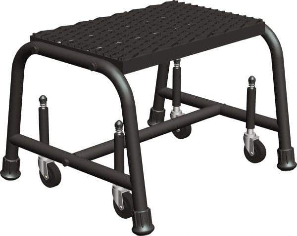 Ballymore - 12" 1 Step Ladder - Rolling Safety Ladder, 450 Lb Capacity, 12" Platform Height, 18" Base Width x 16" Base Depth, Serrated - Benchmark Tooling