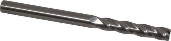 OSG - 8mm, 41mm LOC, 8mm Shank Diam, 100mm OAL, 4 Flute, Solid Carbide Square End Mill - Single End, Uncoated, Spiral Flute, 30° Helix, Centercutting, Right Hand Cut, Right Hand Flute, Series 484 - Benchmark Tooling