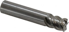 OSG - 1/2", 5/8" LOC, 7/16" Shank Diam, 2-1/2" OAL, 5 Flute, Solid Carbide Square End Mill - Single End, Uncoated, Spiral Flute, 45° Helix, Centercutting, Right Hand Cut, Right Hand Flute, Series 455C - Benchmark Tooling