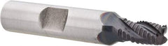 Hertel - 1/4" Diam, Fine Pitch, 3/8" LOC, 4 Flute Cobalt Roughing Square End Mill - TiAlN Finish, 2-1/16" OAL, 3/8" Shank Diam, Single End, Centercutting, 30° Helix - Benchmark Tooling