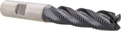 Hertel - 1/2" Diam, Fine Pitch, 2" LOC, 4 Flute Cobalt Roughing Square End Mill - TiAlN Finish, 4" OAL, 1/2" Shank Diam, Single End, 30° Helix - Benchmark Tooling