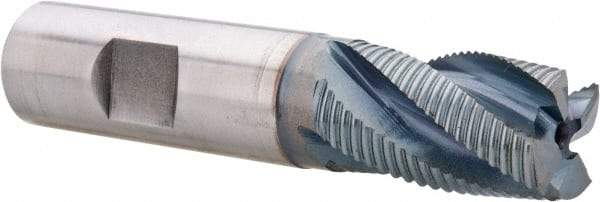 Hertel - 3/4" Diam, Fine Pitch, 1-1/4" LOC, 4 Flute Cobalt Roughing Square End Mill - TiCN Finish, 3-1/2" OAL, 3/4" Shank Diam, Single End, 30° Helix - Benchmark Tooling