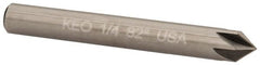 Keo - 1/4" Head Diam, 1/4" Shank Diam, 6 Flute 82° Solid Carbide Countersink - Benchmark Tooling