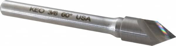 Keo - 3/8" Head Diam, 1/4" Shank Diam, 1 Flute 60° Solid Carbide Countersink - Benchmark Tooling