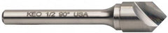 Keo - 1/2" Head Diam, 1/4" Shank Diam, 1 Flute 60° Solid Carbide Countersink - Benchmark Tooling