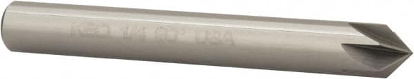 Keo - 1/4" Head Diam, 1/4" Shank Diam, 6 Flute 90° Solid Carbide Countersink - Benchmark Tooling