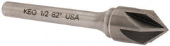 Keo - 1/2" Head Diam, 1/4" Shank Diam, 6 Flute 82° Solid Carbide Countersink - Benchmark Tooling