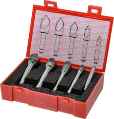 Keo - 5 Piece, 1/4 to 3/4" Head Diam, 82° Included Angle, Single End Countersink Set - Benchmark Tooling