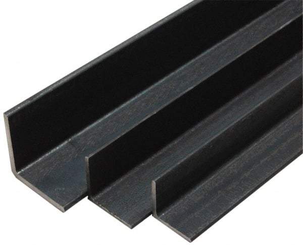 Made in USA - Low Carbon Steel, 1/8 Inch Thick Wall, Angle Iron - 1-1/4 Inch Wide x 1-1/4 Inch High x 80 Inch Long - Benchmark Tooling