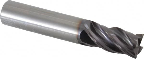 OSG - 5/8", 1-1/4" LOC, 5/8" Shank Diam, 3-1/2" OAL, 4 Flute, Solid Carbide Square End Mill - Single End, EXO Finish, Spiral Flute, Variable° Helix, Centercutting, Right Hand Cut, Right Hand Flute, Series 2050 - Benchmark Tooling