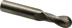 OSG - 7/16" Diam, 1" LOC, 2 Flute Solid Carbide Ball End Mill - Uncoated, Single End, 2-3/4" OAL, 7/16" Shank Diam, Spiral Flute - Benchmark Tooling
