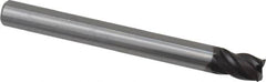 OSG - 1/4", 4 Flute, Single End, Solid Carbide, 0.015" Corner Radius End Mill - 2-1/2" OAL, Right Hand Flute, 3/8" LOC, Right Hand Cut - Benchmark Tooling