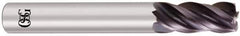 OSG - 1", 4 Flute, Single End, Solid Carbide, 0.09" Corner Radius End Mill - 4" OAL, Right Hand Flute, 1-1/2" LOC, Right Hand Cut - Benchmark Tooling