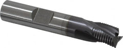 OSG - 3/8" Diam, Fine Pitch, 3/8" LOC, 3 Flute Cobalt Corner Chamfer Roughing End Mill - TiCN Finish, 2-5/32" OAL, 3/8" Shank Diam, Single End, Centercutting, 30° Helix - Benchmark Tooling