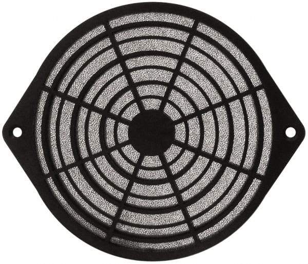 Made in USA - 162mm High x 162mm Wide x 7.9mm Deep, Tube Axial Fan Air Filter Assembly - 93% Capture Efficiency, Polyurethane Foam Media, 175°F Max, 45 Pores per Inch, Use with 162mm Round Tube Axial Fans - Benchmark Tooling