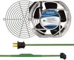 Made in USA - 115 Volts, AC, 240 CFM, Oval Tube Axial Fan Kit - 0.46 Amp Rating, Includes Fan, Fan Filter, 151mm High x 172mm Wide x 51mm Deep, Thermostatically Controlled Fan Cord - Benchmark Tooling