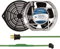 Made in USA - 115 Volts, AC, 240 CFM, Oval Tube Axial Fan Kit - 0.46 Amp Rating, Includes Fan, Fan Guard, 151mm High x 172mm Wide x 51mm Deep, Thermostatically Controlled Fan Cord - Benchmark Tooling