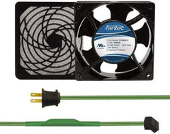 Made in USA - 115 Volts, AC, 103 CFM, Square Tube Axial Fan Kit - 0.26 Amp Rating, 120mm High x 120mm Wide x 38.5mm Deep, Includes Fan, Fan Filter, Thermostatically Controlled Fan Cord - Benchmark Tooling