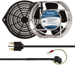 Made in USA - 230 Volts, AC, 240 CFM, Oval Tube Axial Fan Kit - 0.12/0.16 Amp Rating, 151mm High x 172mm Wide x 51mm Deep, Includes Fan, Fan Filter, Fan Cord - Benchmark Tooling