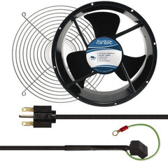 Made in USA - 230 Volts, AC, 600 CFM, Round Tube Axial Fan Kit - 0.16/0.14 Amp Rating, 254mm High x 254mm Wide x 89mm Deep, Includes Fan, Fan Filter, Fan Cord - Benchmark Tooling