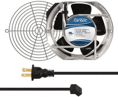 Made in USA - 115 Volts, AC, 240 CFM, Oval Tube Axial Fan Kit - 0.46 Amp Rating, 151mm High x 172mm Wide x 51mm Deep, Includes Fan, Fan Guard, Fan Cord - Benchmark Tooling