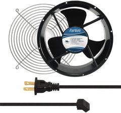 Made in USA - 115 Volts, AC, 600 CFM, Round Tube Axial Fan Kit - 0.22/0.24 Amp Rating, 254mm High x 254mm Wide x 89mm Deep, Includes Fan, Fan Guard, Fan Cord - Benchmark Tooling