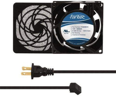 Made in USA - 115 Volts, AC, 31 CFM, Square Tube Axial Fan Kit - 0.18 Amp Rating, 3.15" High x 3" Wide x 38.5mm Deep, Includes Fan, Fan Filter, Fan Cord - Benchmark Tooling