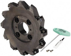 Kennametal - 10" Cut Diam, 2-1/2" Arbor Hole, 8mm Max Depth of Cut, 45° Indexable Chamfer & Angle Face Mill - 12 Inserts, HNPJ 1307... Insert, Right Hand Cut, 12 Flutes, Through Coolant, Series Dodeka Max - Benchmark Tooling