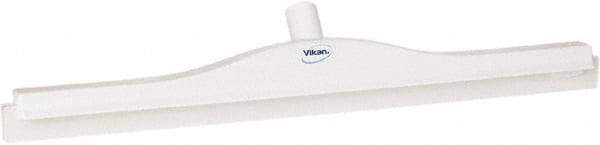 Vikan - 20" Rubber Blade Floor Squeegee - Double Edge, White, Plastic Holder - Benchmark Tooling