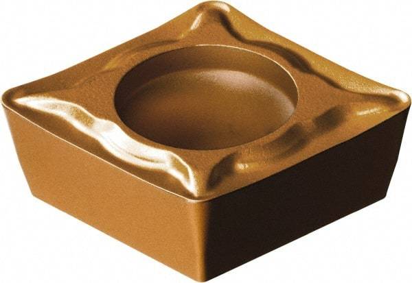 Sandvik Coromant - CPMT32.51 UM Grade 1125 Carbide Turning Insert - TiAlN/AlCr2O3 Finish, 80° Diamond, 3/8" Inscr Circle, 5/32" Thick, 1/64" Corner Radius - Benchmark Tooling