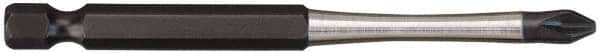 Milwaukee Tool - #2 Phillips Screwdriver Bit - 1/4" Hex Drive, 3-1/2" OAL - Benchmark Tooling