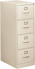 Hon - 18-1/4" Wide x 52" High x 26-1/2" Deep, 4 Drawer Vertical File - Steel, Light Gray - Benchmark Tooling