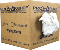 PRO-SOURCE - Cotton Reclaimed Rags - White, Sheeting, Lint Free, 10 Lbs. at 3 to 5 per Pound, Box - Benchmark Tooling