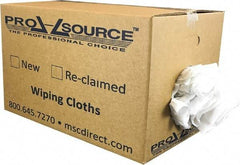 PRO-SOURCE - Cotton Reclaimed Rags - White, Sheeting, Lint Free, 25 Lbs. at 3 to 5 per Pound, Box - Benchmark Tooling