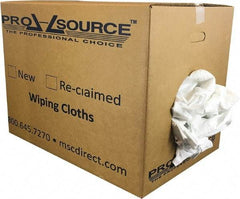 PRO-SOURCE - Cotton Reclaimed Rags - White, Sheeting, Lint Free, 50 Lbs. at 3 to 5 per Pound, Box - Benchmark Tooling