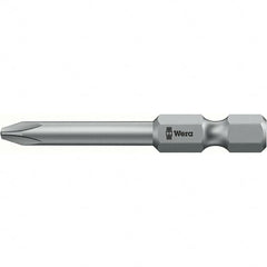 Wera - #1, Phillips Screwdriver Bit - 1/4" Drive, 3-1/2" OAL - Benchmark Tooling