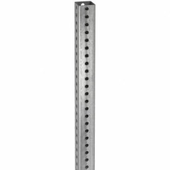 TAPCO - 8' High, Galvanized Traffic Sign Post - Steel, 7/16" Hole Diam, Silver - Benchmark Tooling