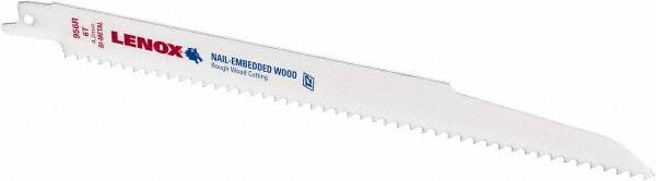 Lenox - 9" Long x 3/4" Thick, Bi-Metal Reciprocating Saw Blade - Straight Profile, 6 TPI, Toothed Edge - Benchmark Tooling