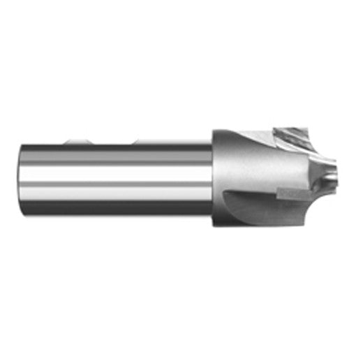 0.2500″ (1/4″) Radius × 0.4060″ (13/32″) Pilot Diameter Carbide Tipped 5° Flare Corner Rounding End Mill, 3 Flutes - Exact Industrial Supply