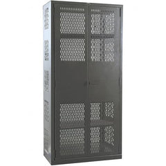 Hallowell - 4 Shelf Locking Storage Cabinet - Steel, 48" Wide x 24" Deep x 78" High, Gray - Benchmark Tooling