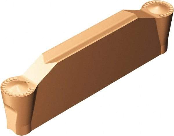 Sandvik Coromant - J2N123x2 RM 6mm Cutting Width Carbide Grooving Insert - 22.2mm Max Depth of Cut, Neutral, 3mm Corner Radius, TiAlN Finish - Benchmark Tooling