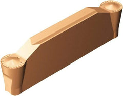 Sandvik Coromant - J2N123x2 RM 6mm Cutting Width Carbide Grooving Insert - 22.2mm Max Depth of Cut, Neutral, 3mm Corner Radius, TiAlN Finish - Benchmark Tooling