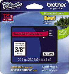 Brother - 3/8" Wide, Red Tape Cassette - For Label Maker - Benchmark Tooling